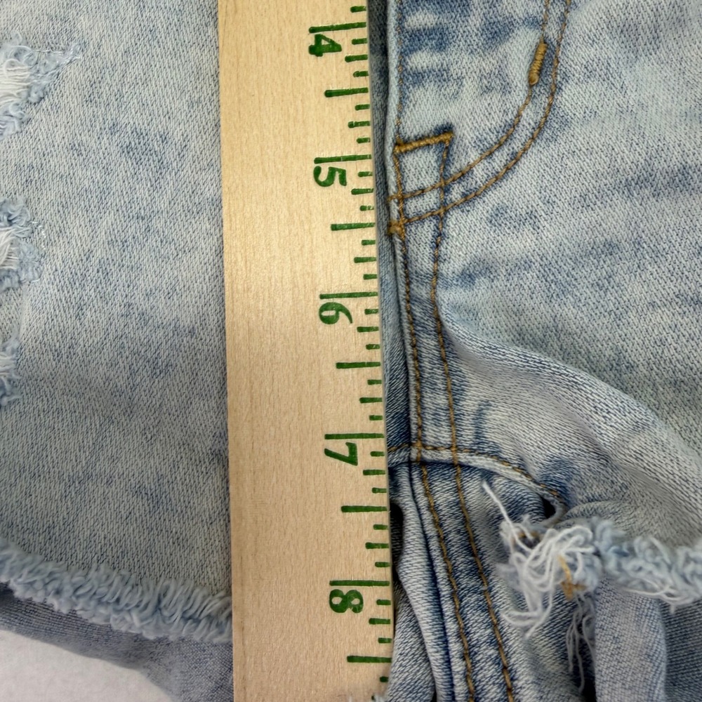 American Eagle Denim Micro Shortie  Shorts Size 4 Low Rise Lace Boho Festival - Picture 8 of 10